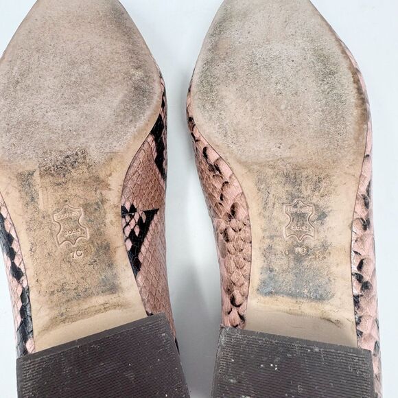 TORY BURCH Jessa Purple Velvet Pink Snake Reptile Heeled Loafer Size 7C - Picture 12 of 13